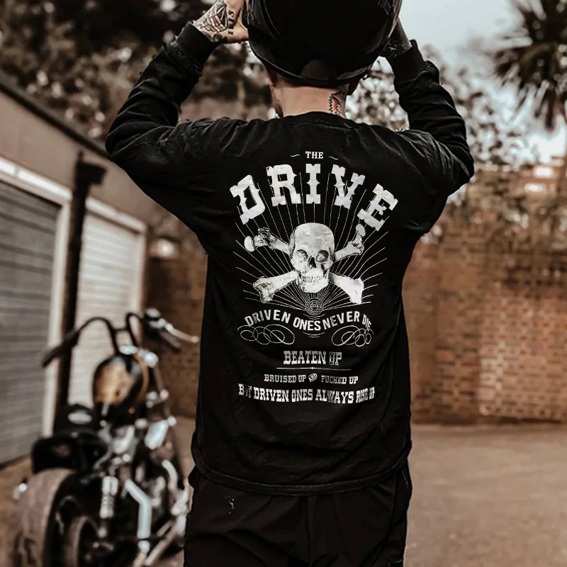 UPRANDY Driven Ones Never Die Skull Printed Men's Sweatshirt -  UPRANDY