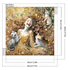 [Stock limité - Peinture diamant]Vie d’animaux de compagnie fille-partiel spécial diamant peinture-40 * 40cm