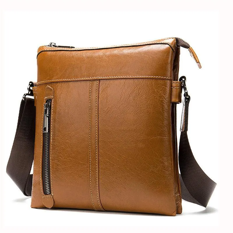 Mens Classic Mulitipurpose Crossbody Bags Leather Shoulder Packs