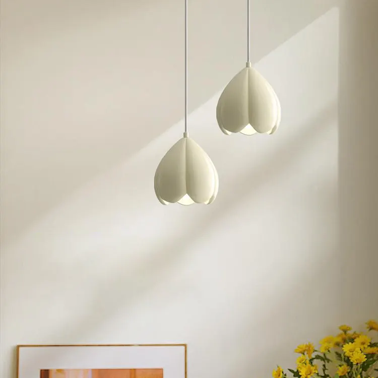 French Creamy Flower Bud Pendant Light