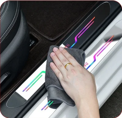 Acrylic mirror laser car welcome door sill strip(4PCS)