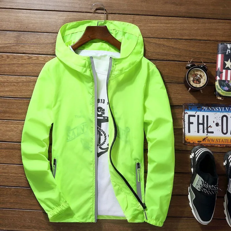 Ultra Light Men's Summer Hooded Jacket Super Thin Windbreaker Packable Skin Coat Sunscreen Waterproof Beach Casual Jackets
