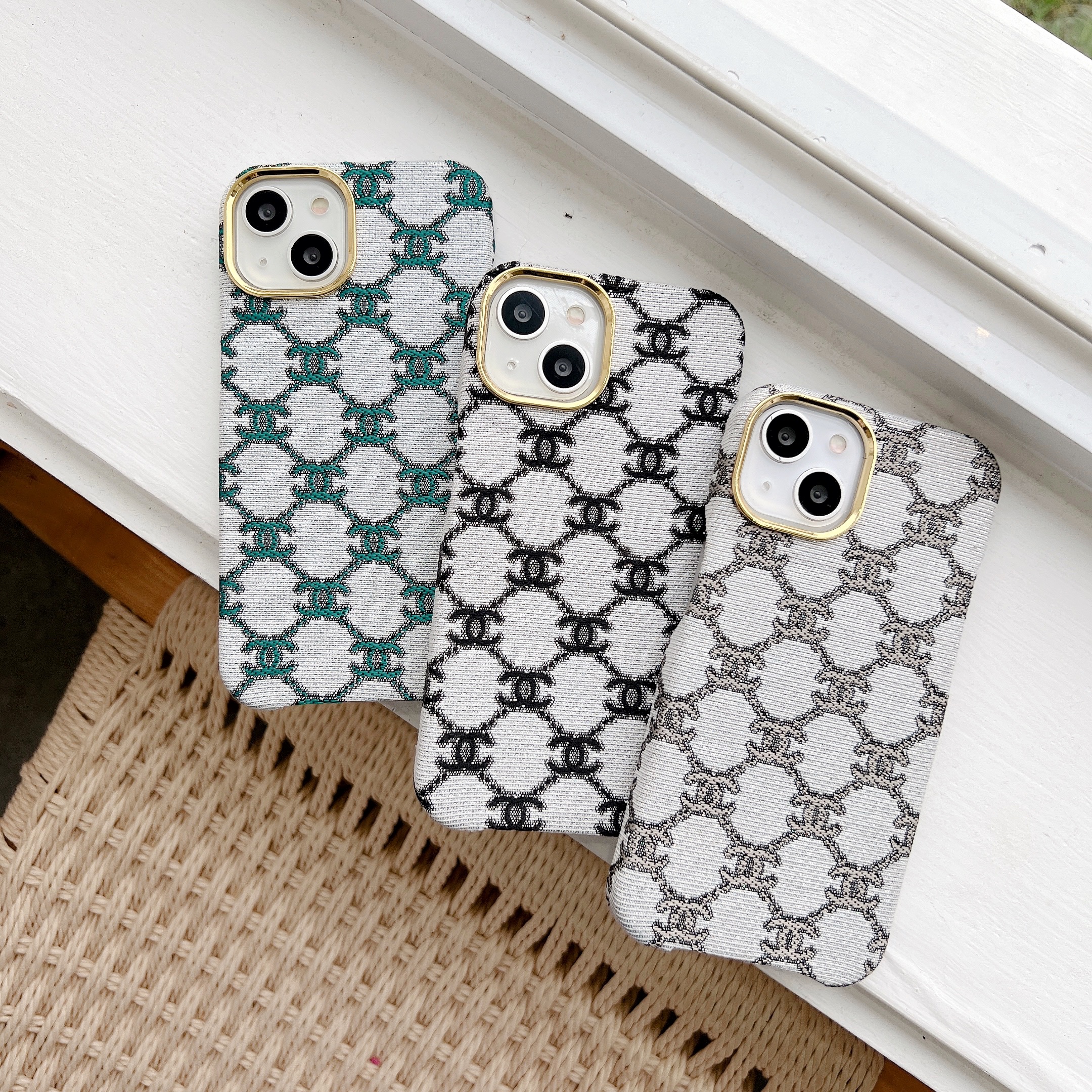 Chanel Luxury Jacquard Fabric Apple iPhone Case