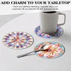 (US Only)6PCS Acrylic Special Shape Diamond Painting Art Coaster Kit Washable with Holder