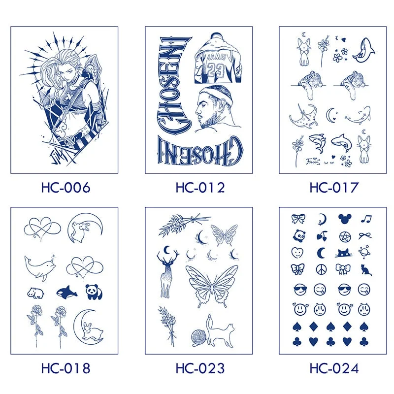 Basketball Anime Flower Butterfly Text Art Festival Cute Cool Waterproof Full Body Arm Men and Women Natural Temporary Tattoos