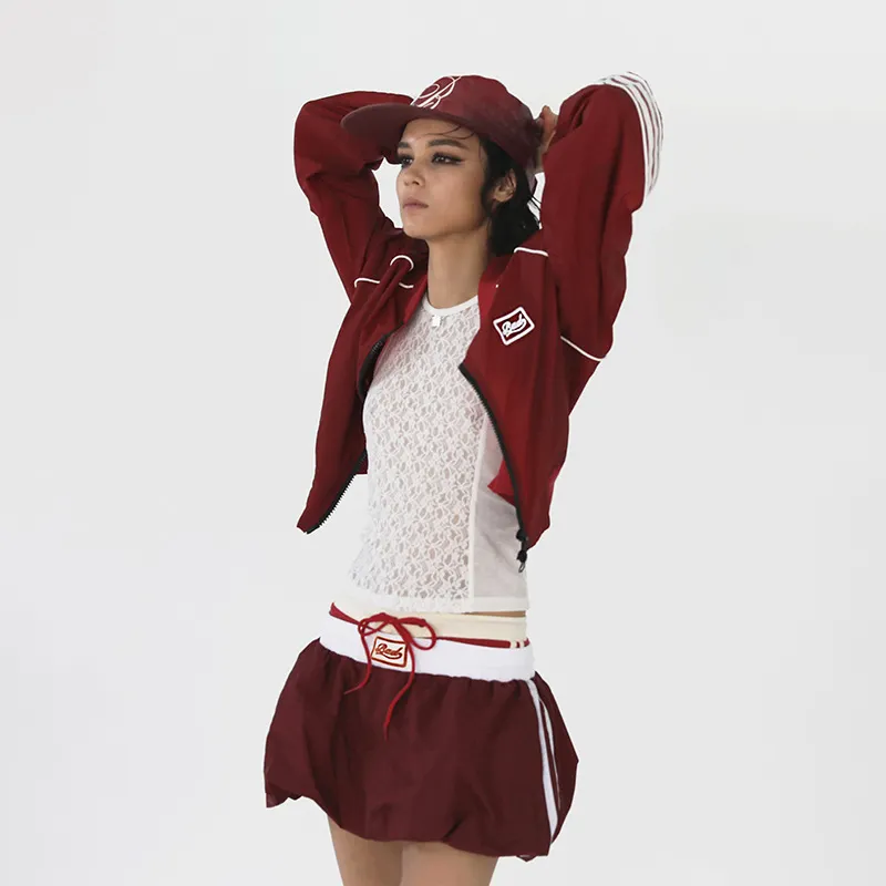 Brownm 2024 Summer New Women's Wear Ballet Dress Short Skirt Match-Colored Splicing Half-Dress Skirt