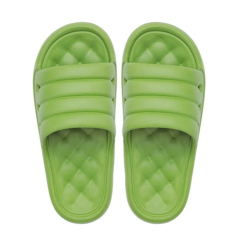 Cute Candy Color Household Slippers 3.5 cm Platform Thick Bottom Soft Non-Slip Slides  Massage Soles Men  Women Bathing Shoes