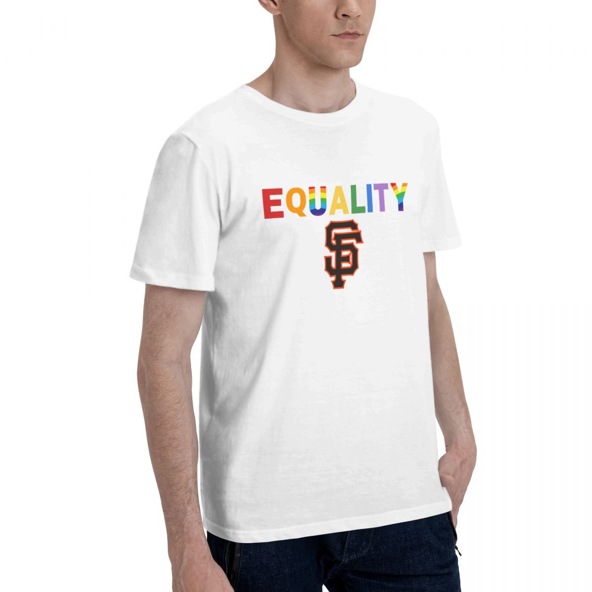 San Francisco Giants Rainbow Equality Pride Printed Men's Cotton T-Shirt