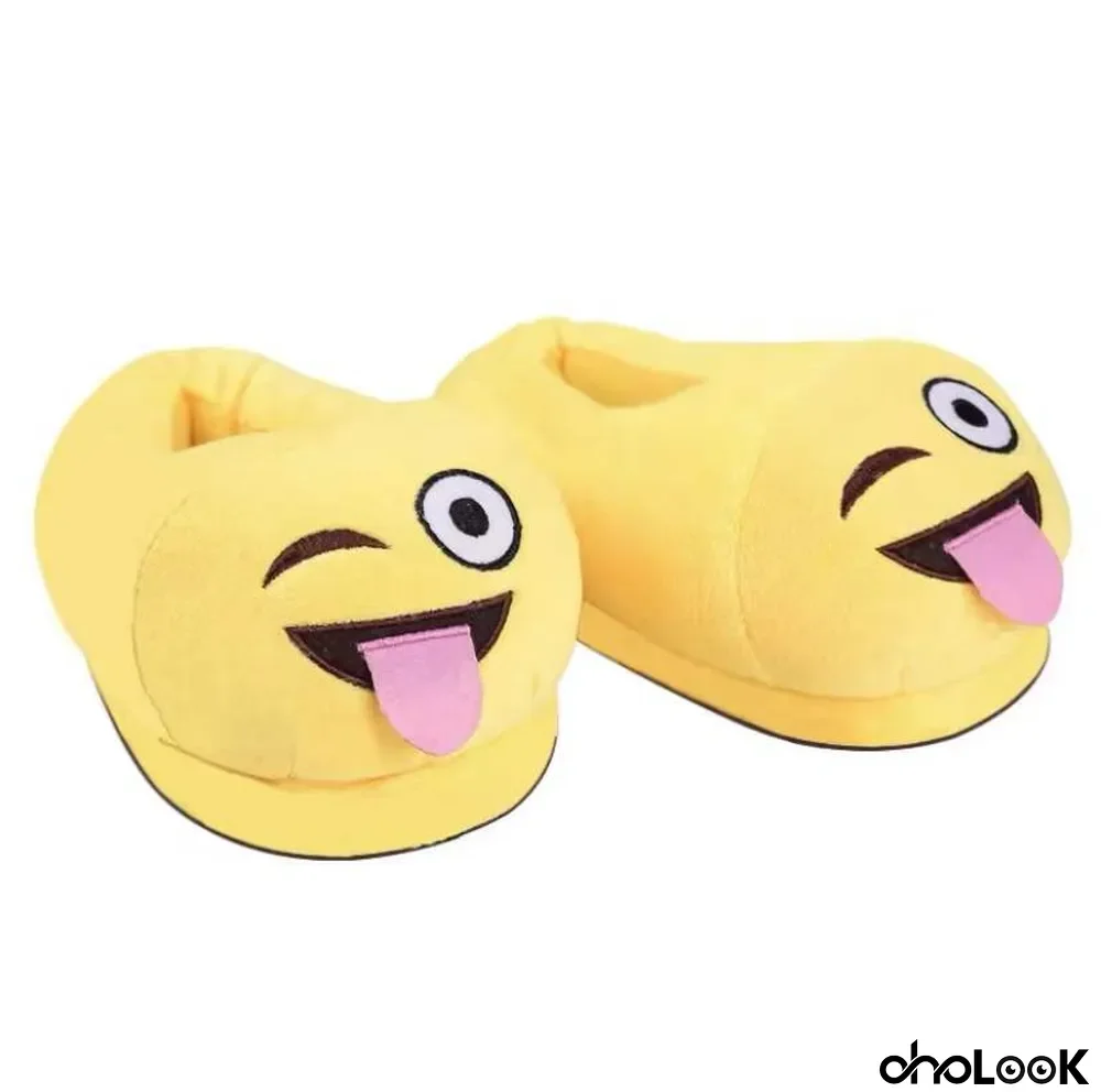 Cute Emoji Home Warm Plush Slippers