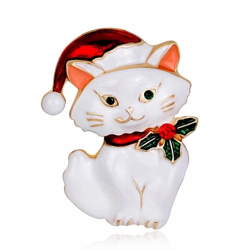 Fashion Pin Santa Claus Star Elk Alloy Plating Rhinestones Women’S Brooches