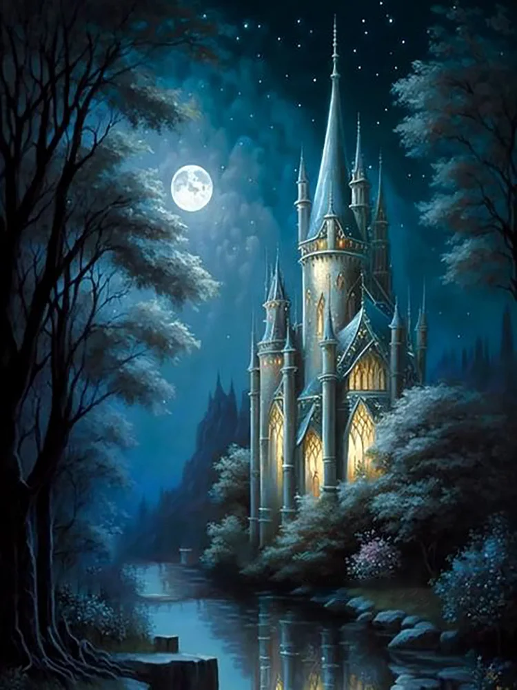 Fantasy scenery 16CT Stamped Cross Stitch 50*65CM