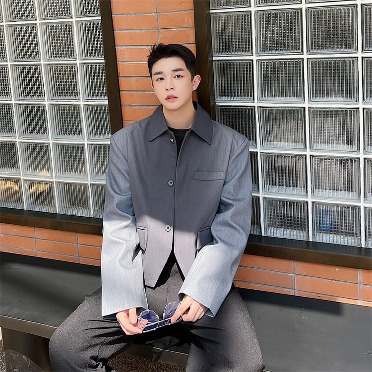 Dawfashion-Gradient Vintage Shoulder Pad Jacket-Yamamoto Diablo Clothing