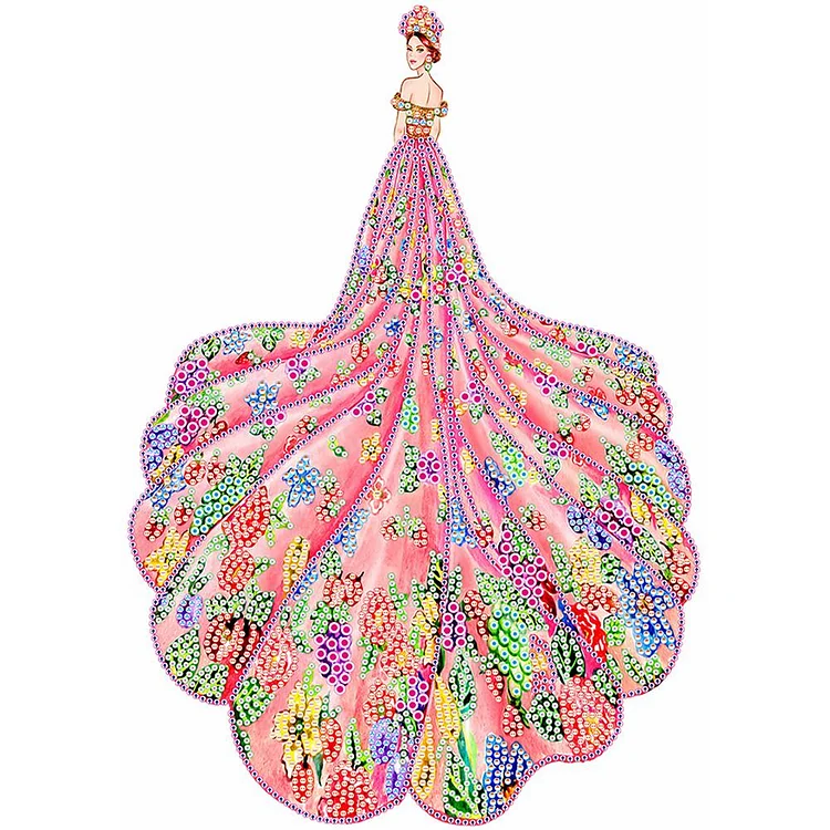 Dress Lady - Partial Special Shaped Drill Diamond Painting - 30x40cm(Canvas)