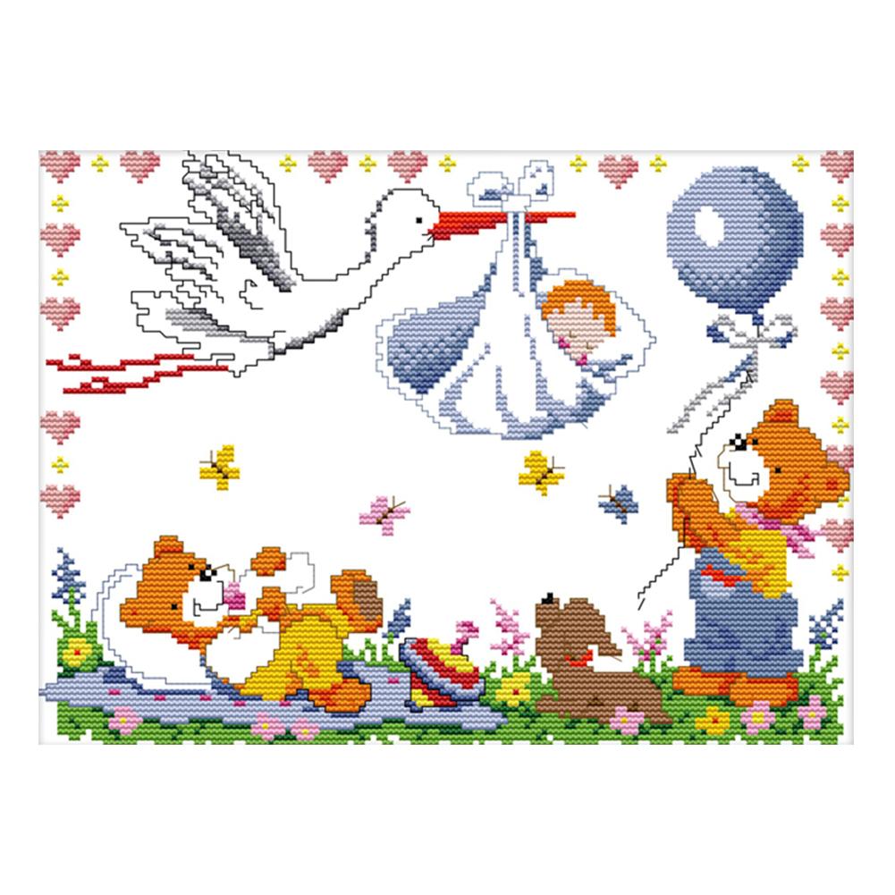 

Angel Baby Is Coming - 14CT Stamped Cross Stitch - 34*27cm, 501 Original