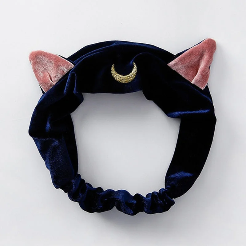 Sailor Moon Luna Cat Ears HairBand Hair Accessory Headband Anime Cosplay Cute Face Washing Makeup Tool Lolita Headwear For Women