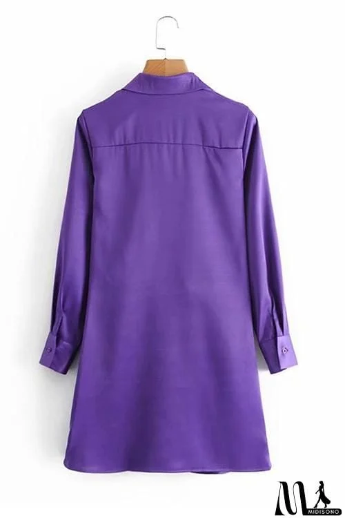 MidiSono - Bow Stain Shirt Mini Dress