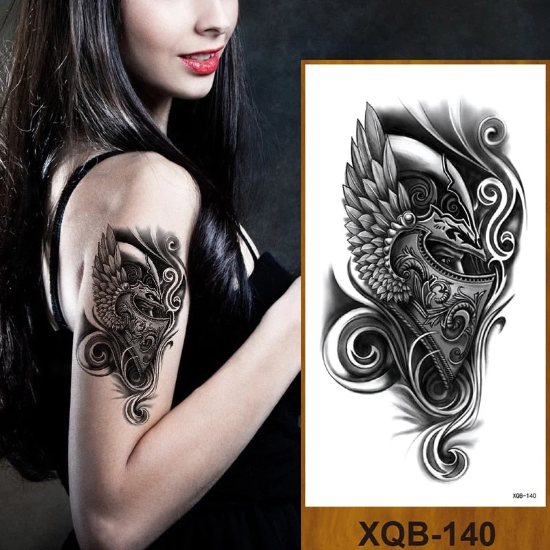Temporary Tattoo Sticker Man Woman Arm Body Art Fake Tatoo Buddha Bodhisattva Believer Religion Valkyrie Female Warrior Goddess