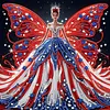 Diamond Painting-DIY Crystal Rhinestone Girl in a National Flag Dress