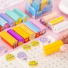 Lovely Cartoon Candy Erasers 6in1 Set for Kids Student Class Reward Office Exam Stationery Gift