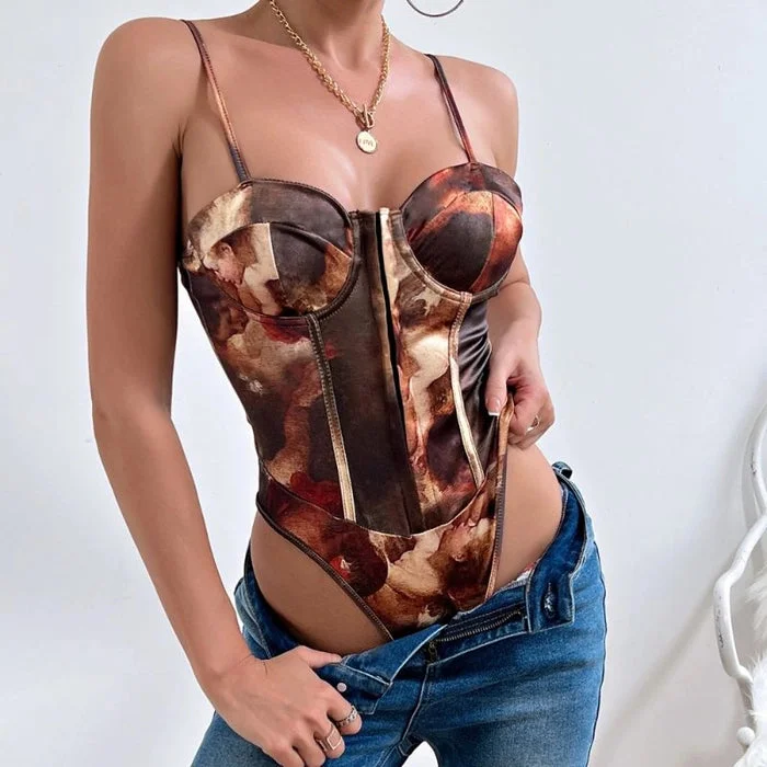 Printed Corset Leotard