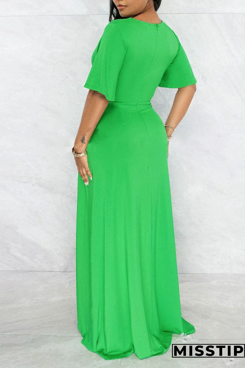 Black Casual Solid Patchwork Asymmetrical V Neck Straight Dresses