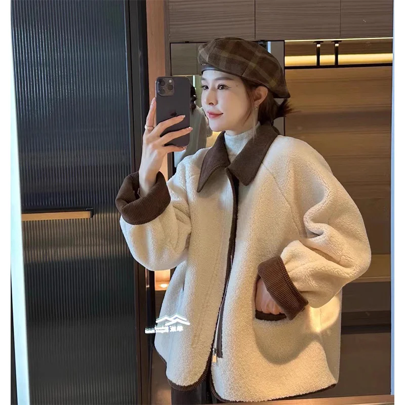 Toloer Temperament Thickened Senior Sense Coat Female Autumn Winter 2023 New Style Lamb Suede Wool Jacket-Outfit Ideas