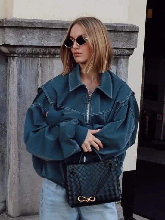 Nigikala Nigikala 2025 New Women's Fashion Loose Vintage Jacket M6285