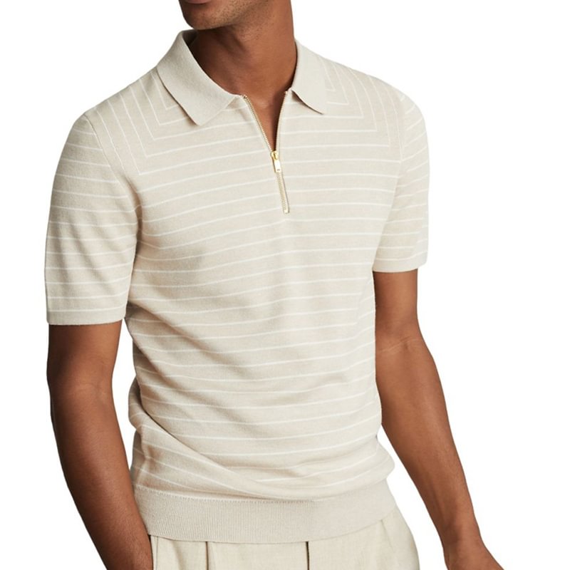 zipper polo shirt