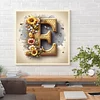 >SALE<5D DIY Full Round Drill Diamond Painting Bee Bush Letter E Home Decor 30x30cm