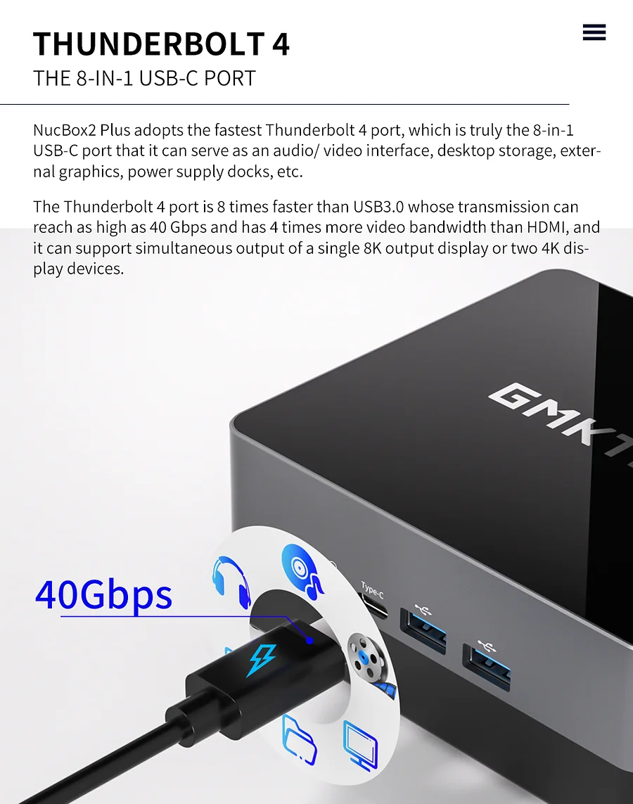GMKtec Nucbox2 Plus I5-1135G7 RAM32G SSD512G 【公式通販】