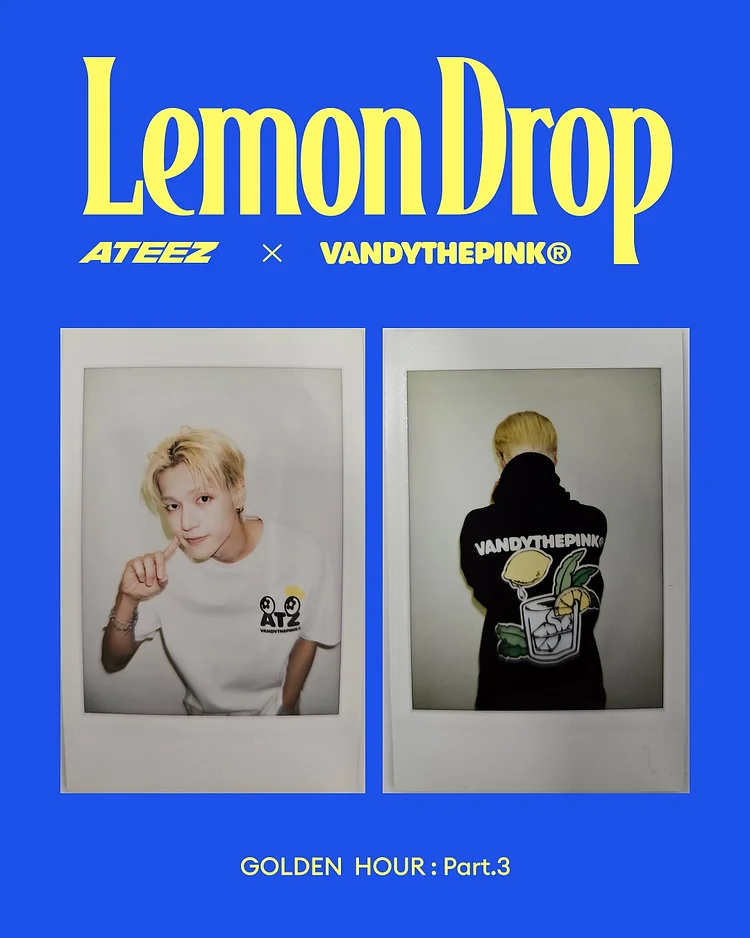 ATEEZ Lemon Drop Vandy the pink [L] サン ATEEZ X VANDYTHEPINK 'LEMON DROP' T-SHIRT & Hoodie – SEOUL