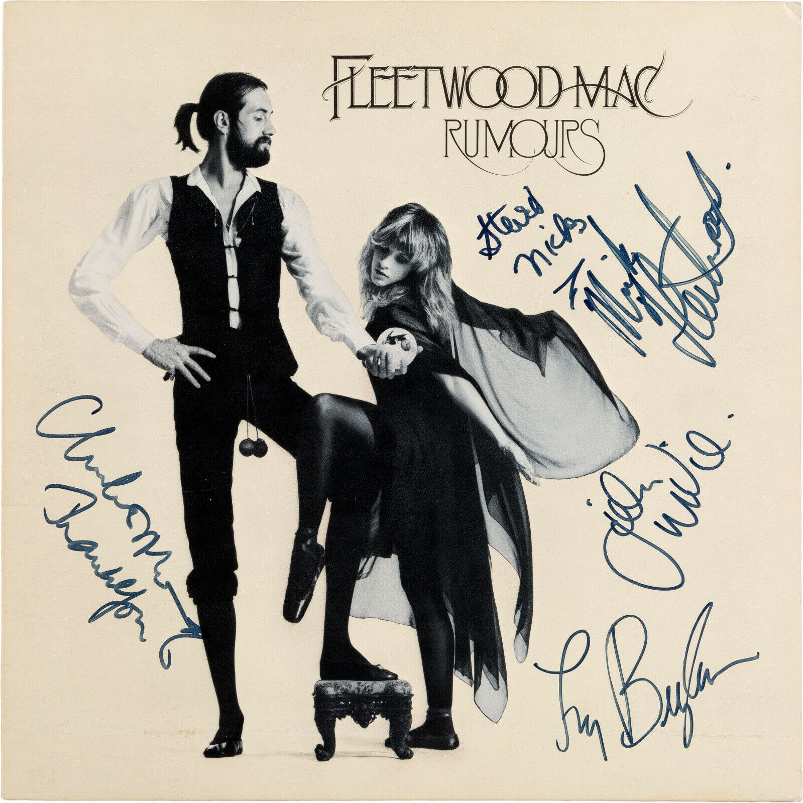 FLEETWOOD MAC Signed RUMOURS Photo Poster paintinggraph - Rock Band signed by 5 members Preprint