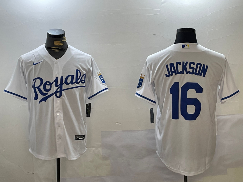 Men's Kansas City Royals Bo Jackson #16 White Home Replica Player Jersey