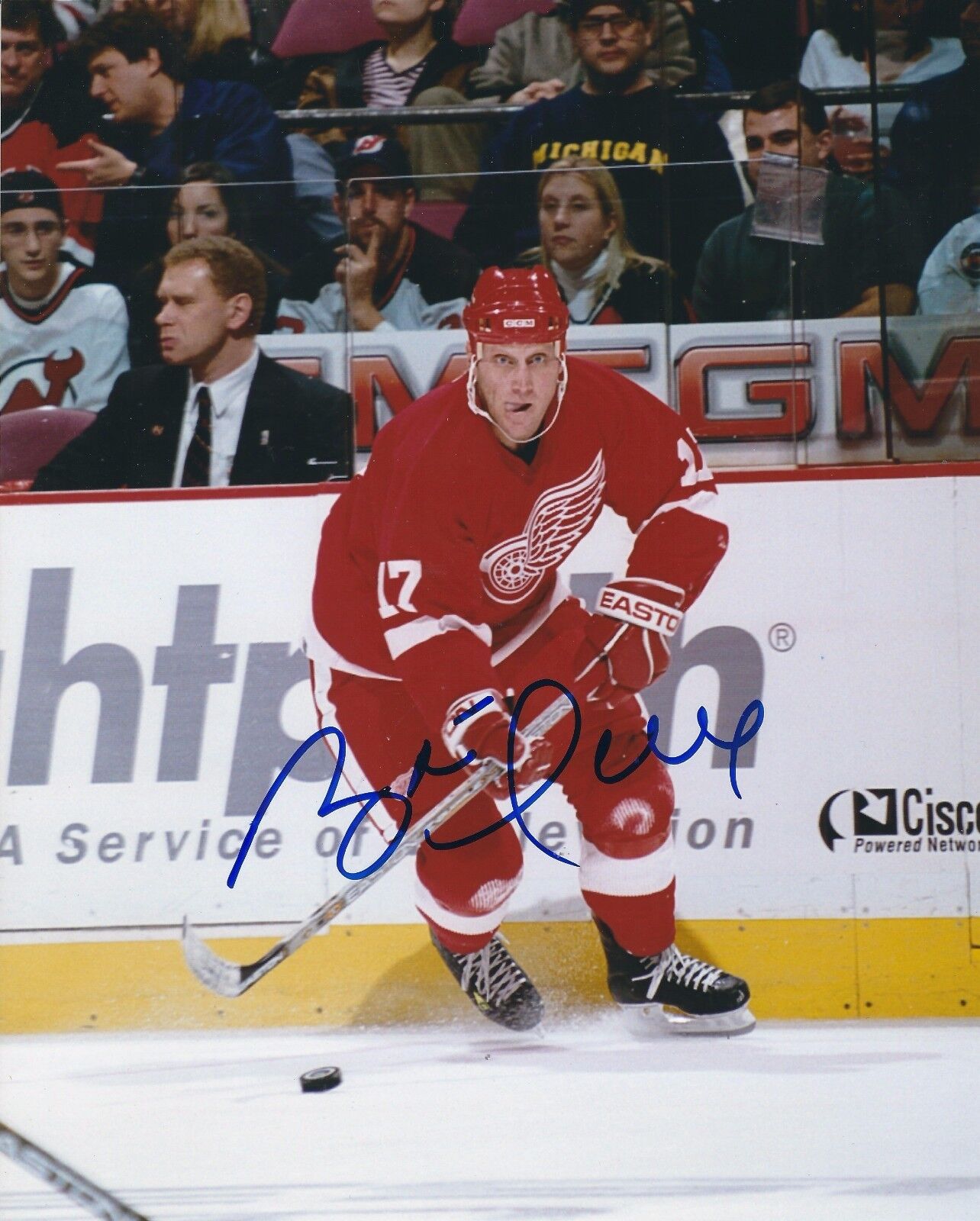 Signed 8x10 BRETT HULL Detroit Red Wings Autographed Photo Poster painting - COA