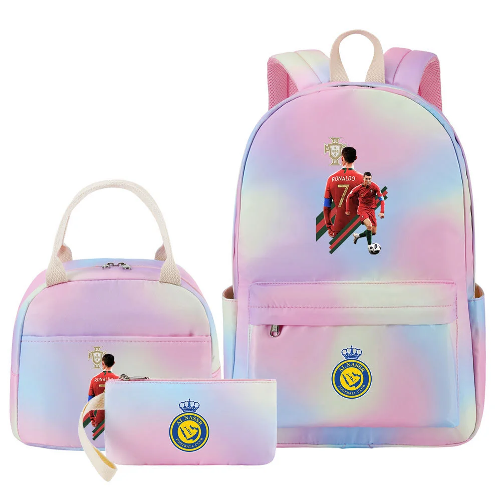 Buzzdaisy Get Your Goal on with the Cristiano Ronaldo Rainbow Backpack Set - Fits 15-Inch Laptop
