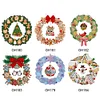 Special Shaped Diamond Painting Hanging Wreath Xmas Elk Christmas with LED Light