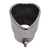 Stainless Steel Car Exhaust Tip Bolt-on Heart Edge 2.5 inch Inlet (Silver)