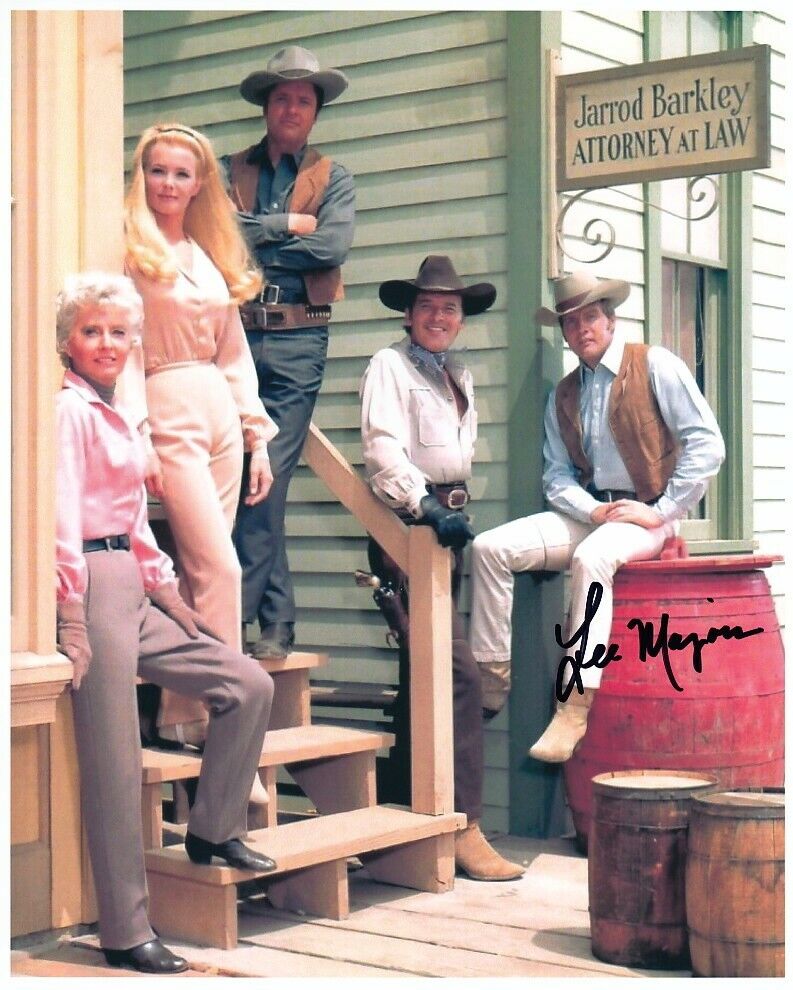 LEE MAJORS signed THE BIG VALLEY 8x10 w/ coa BARBARA STANWYCK & CAST PORTRAIT