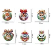 6Pcs Diamond Painting Acrylic Christmas Animals Fridge Stickers Magnets Decals for Home Decor