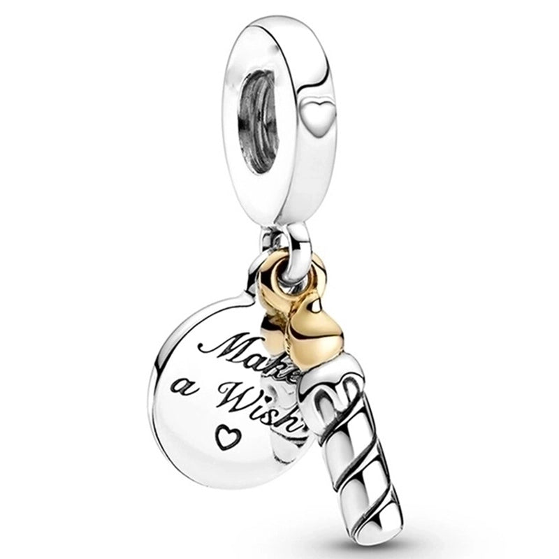 1 PC/Package Metal Rhinestones Plating Inlay Polished Pendant Beads