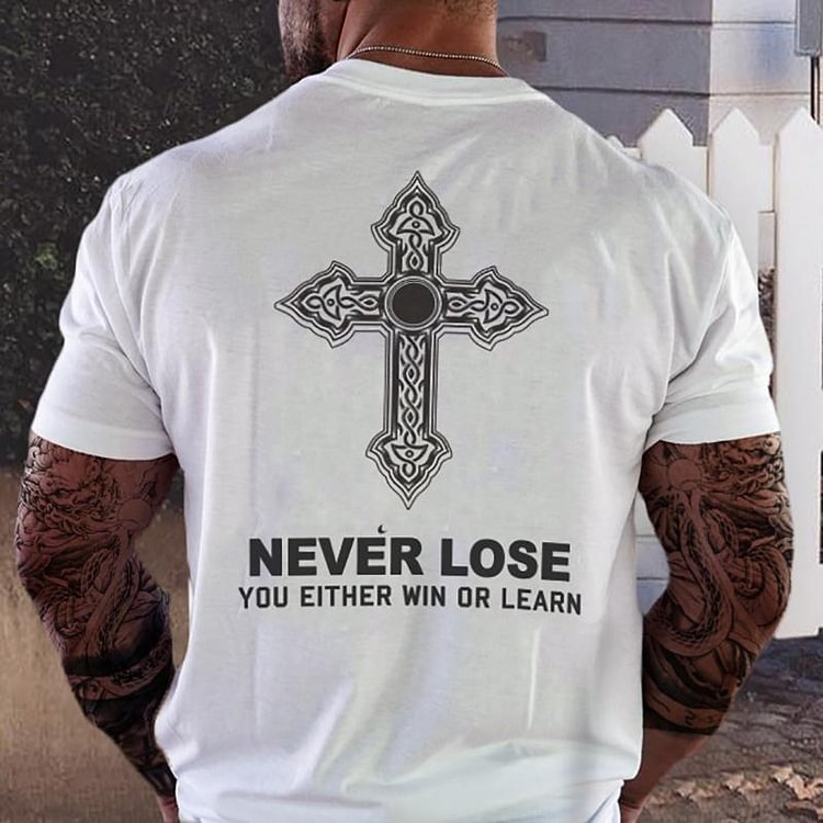 Never lose cross printed designer T-shirt