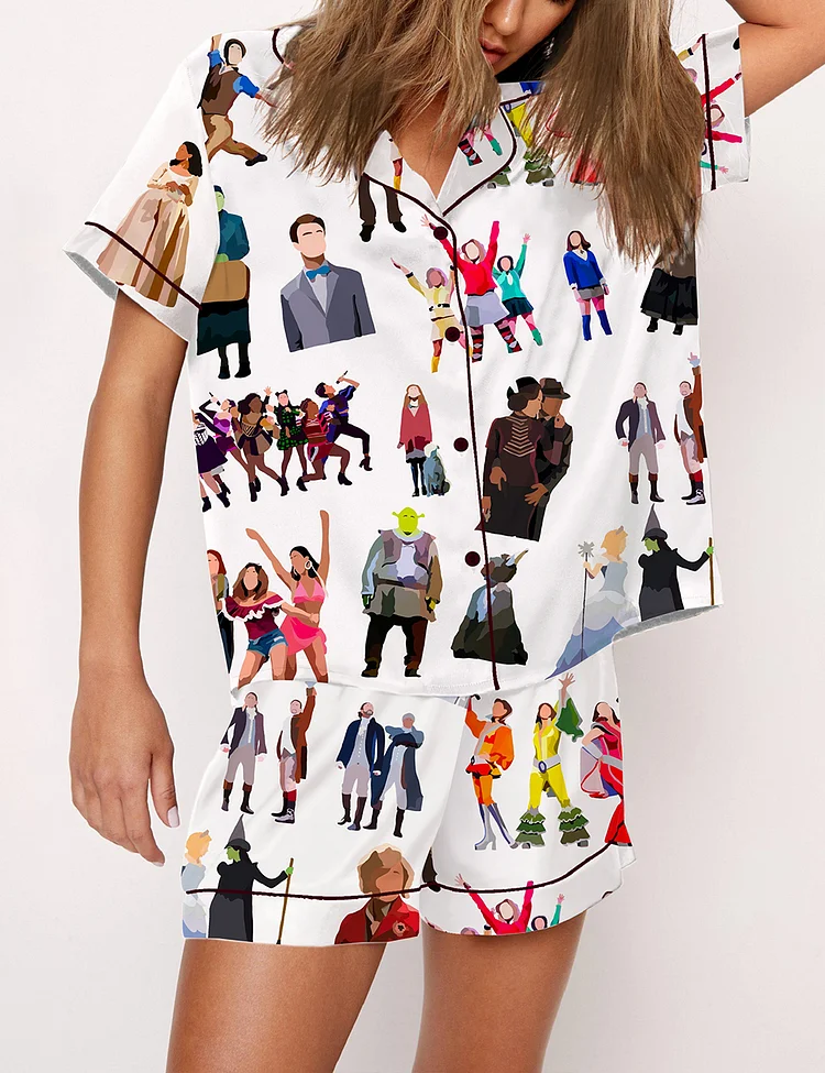 Women's The Musical Inspired Characters Print Pajama Set