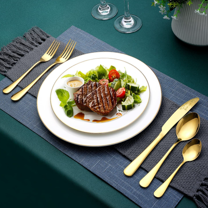 24-Piece Silverware Set with Steak Knives and Organizer Tray, Stainless  Steel Flatware, Mirror Polished, Dishwasher Safe - Bed Bath & Beyond -  33028528