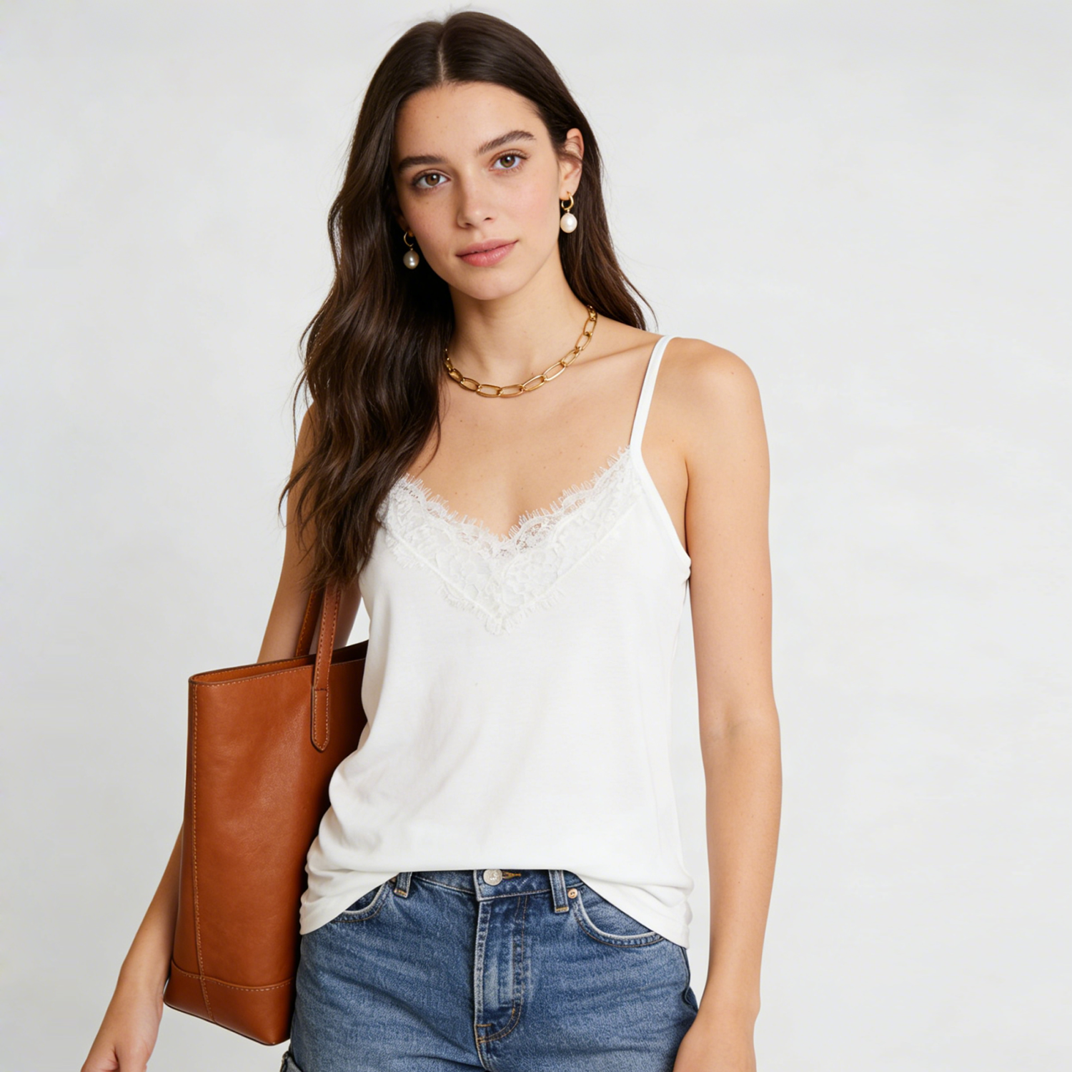 Silk Camisole V Neck Lacey Style REAL SILK LIFE