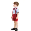 Baby Boy Gentleman Short Sleeve Bowtie Suspenders Shorts Sets
