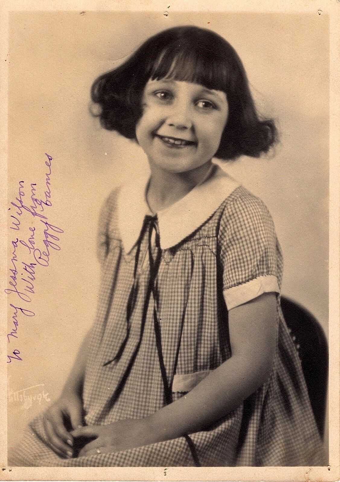 PEGGY EAMES AUTOGRAPHED HAND SIGNED VINTAGE 5x7 Photo Poster painting 1920's OUR GANG RARE!