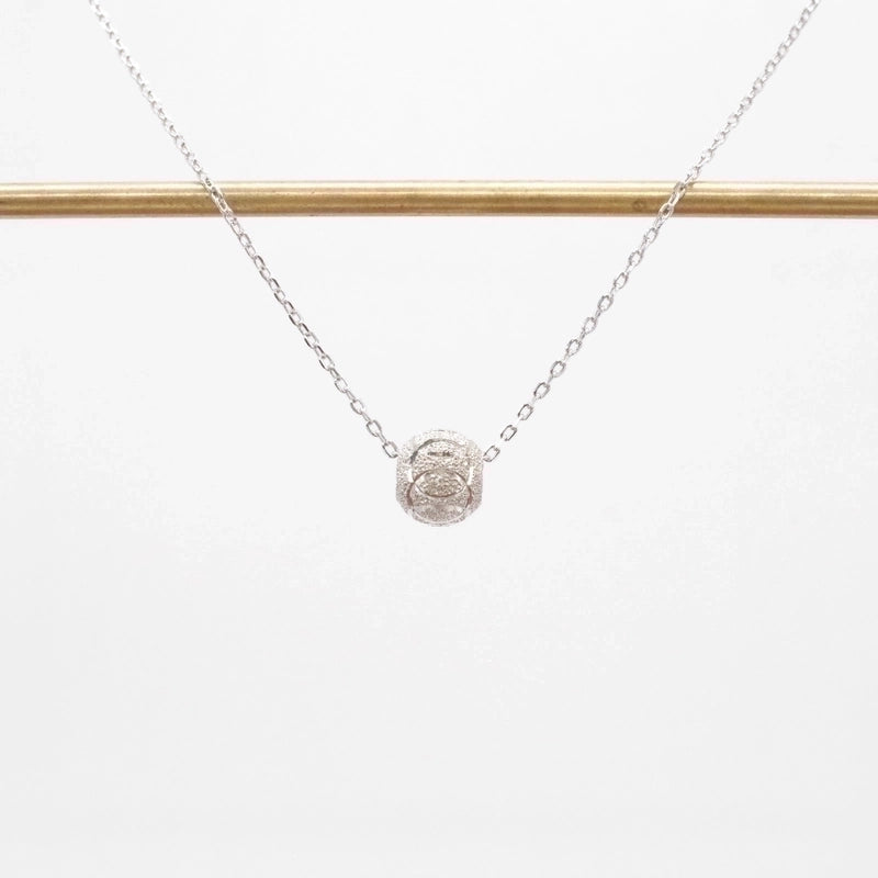 925 Sterling Silver Plating Round Pendant Necklace