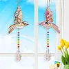 2PCS Bird 5D DIY Diamond Painting Wind Chimes Suncatcher Kit Double Sided Diamond Art Kits Suncatcher with Crystal Pendant for Home Wall Window Decor Adults DIY Art Craft