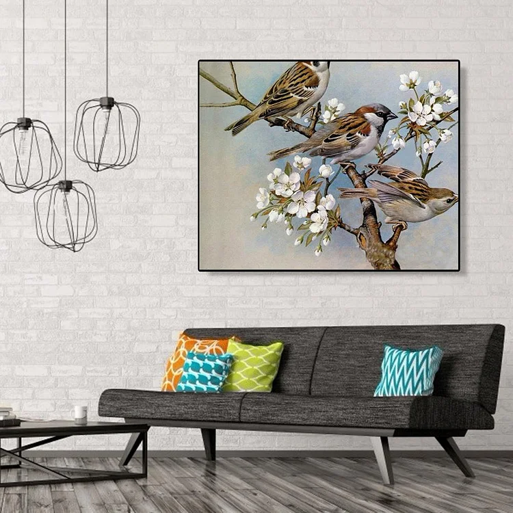 Bird Modern Wall Art Canvas - DIY Paint By Number - Paint by