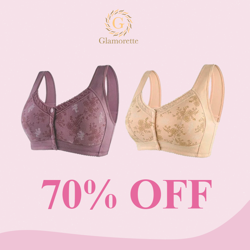 Glamorette 🔥 LAST DAY SALE 80% 🔥 Cotton Front Closure Bra